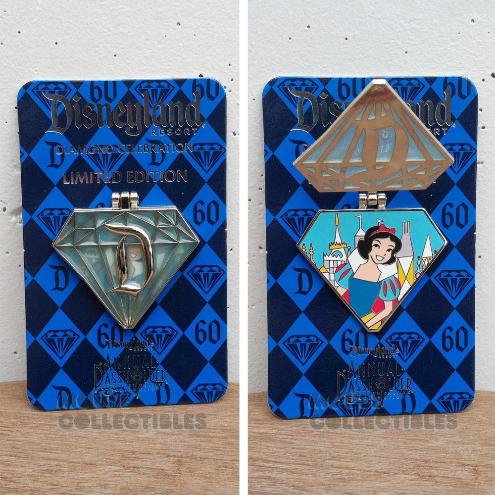 Disney Parks Snow White Pin Disneyland 60th Anniversary Diamond Hinged AP